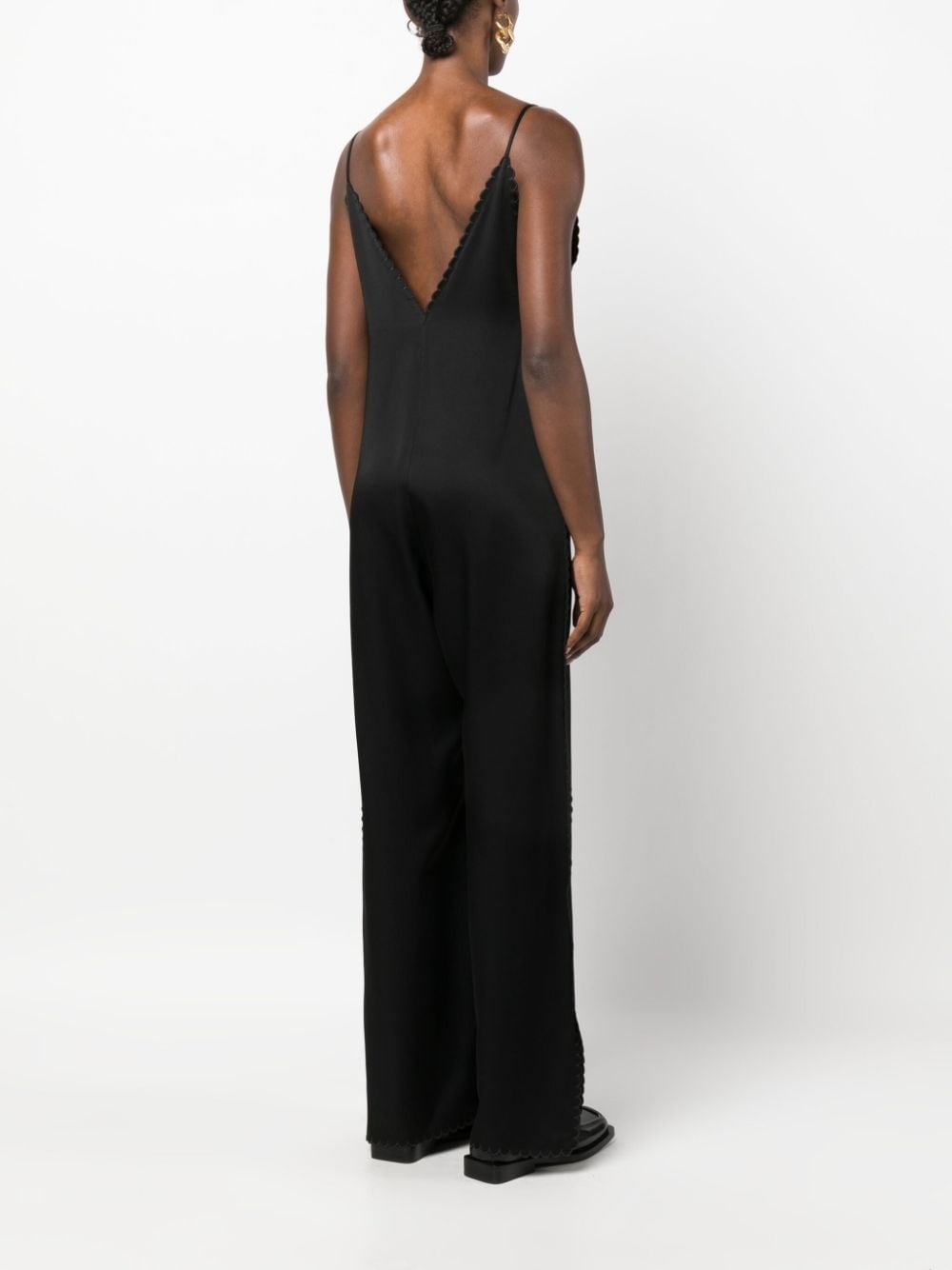 scallop-edge wide-leg jumpsuit - 4