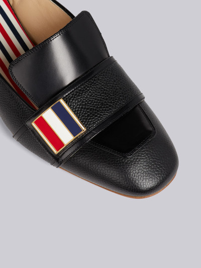 Thom Browne Black Calf Leather Stripe Enamel Strap 40mm Block Heel Chic Loafer Mule outlook