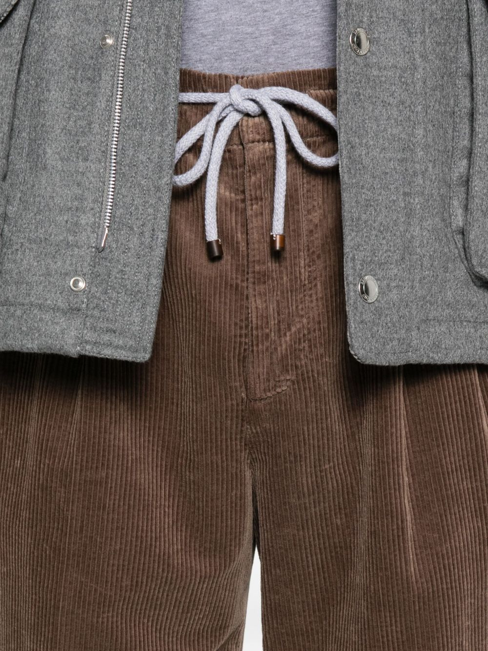drawstring corduroy trousers - 5