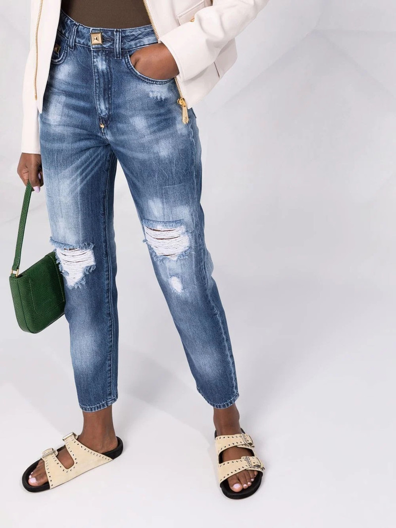 high-rise distressed cropped jeans 5