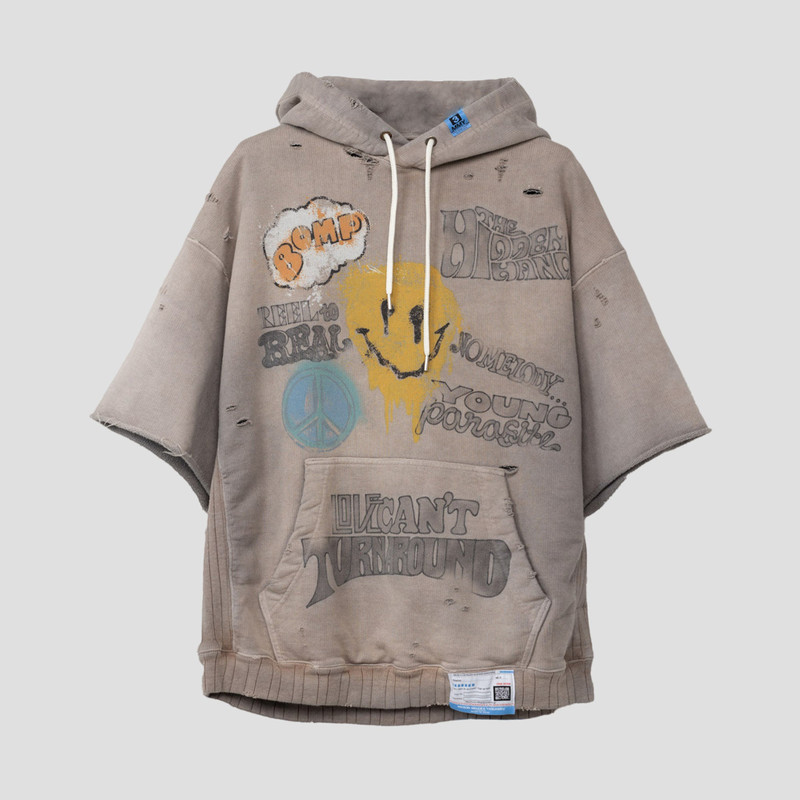 DISTRESSED S/S HOODIE 1