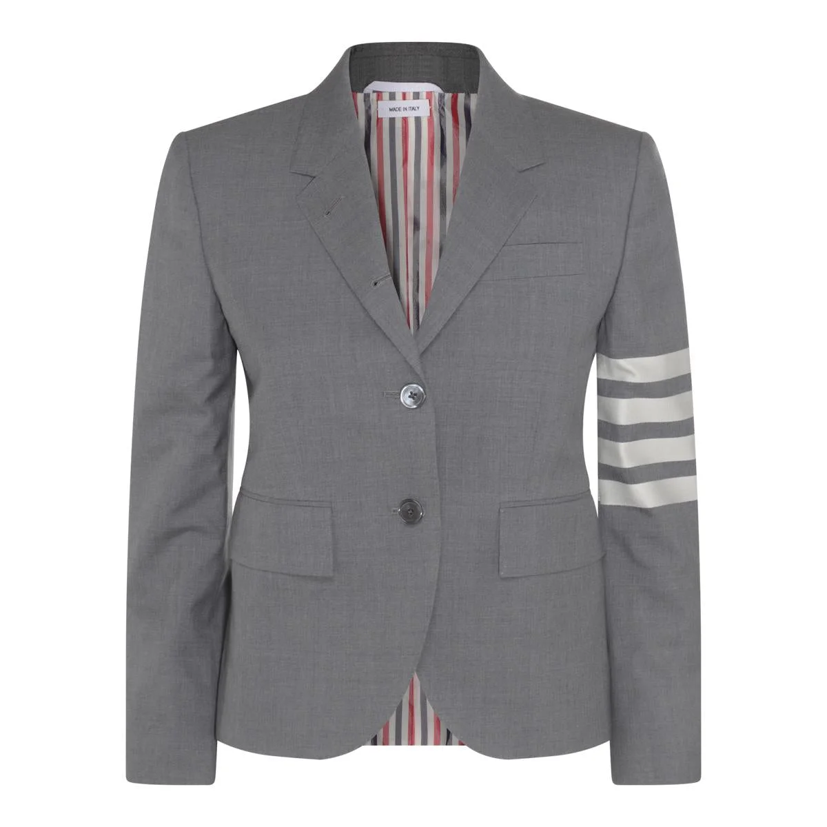 Thom Browne THOM BROWNE MED GREY WOOL 4-BAR BLAZER - 1