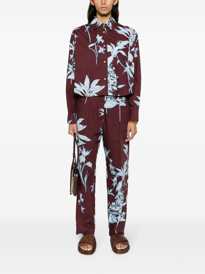 forte_forte floral-pattern cotton straight-leg trousers outlook