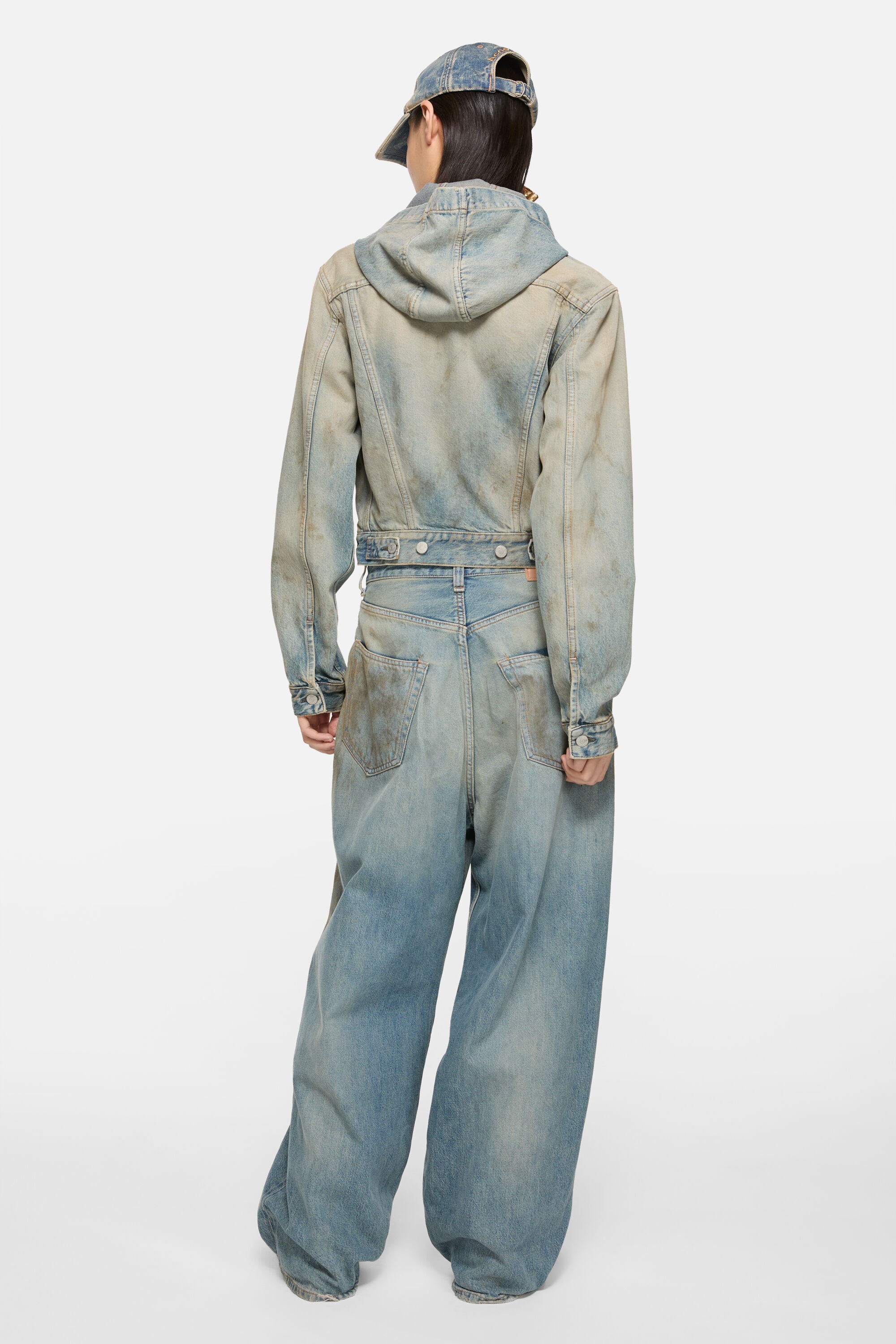 Denim jacket with hood - Mid Blue - 3