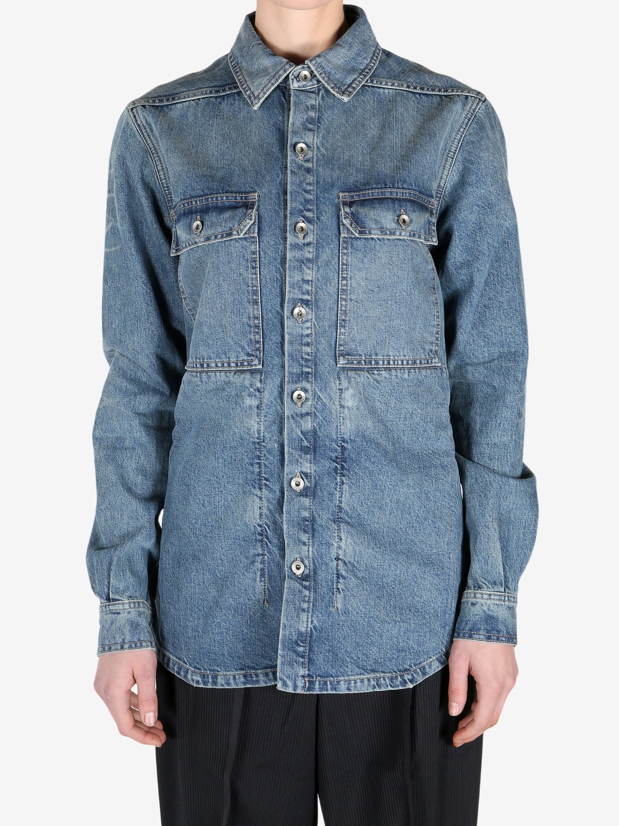 RICK OWENS DRKSHDW - Women Denim Outershirt Jacket - 1
