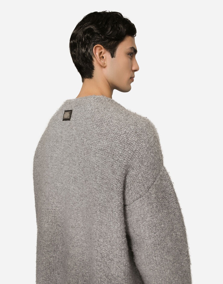 Technical wool cardigan with logo tag - 5