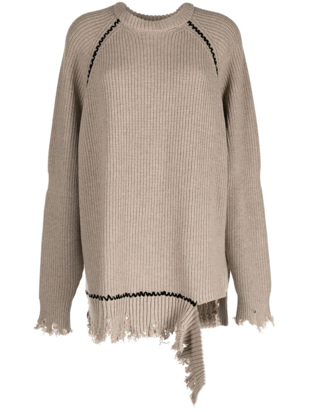 distressed frayed jumper - 1