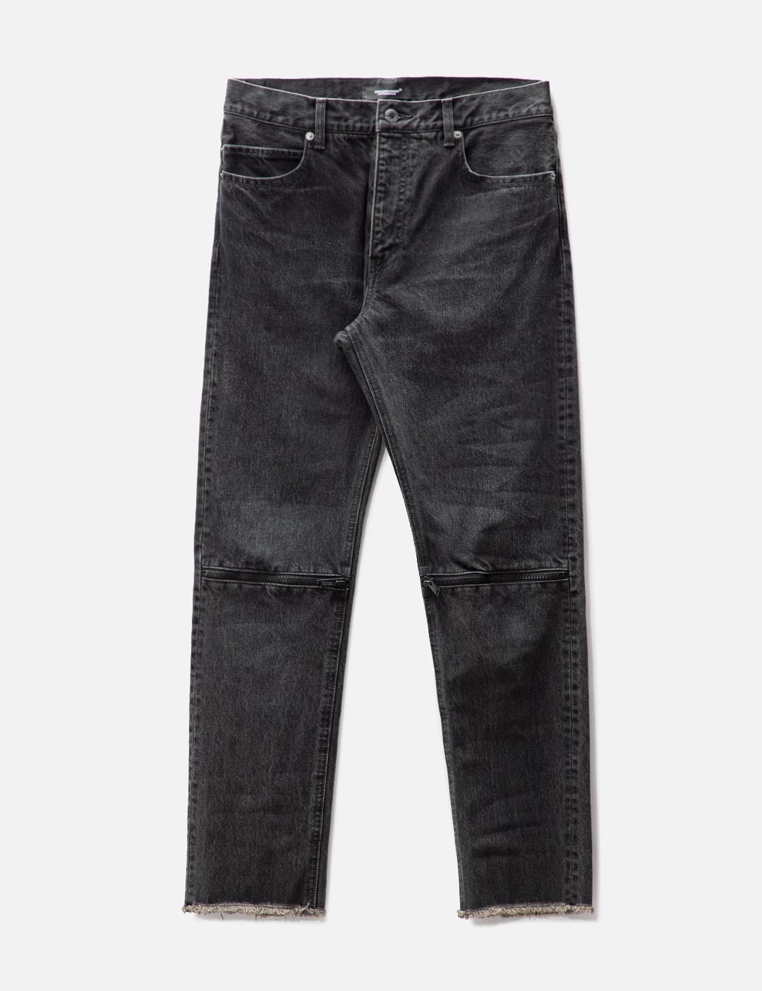 zip-detail frayed jeans - 1