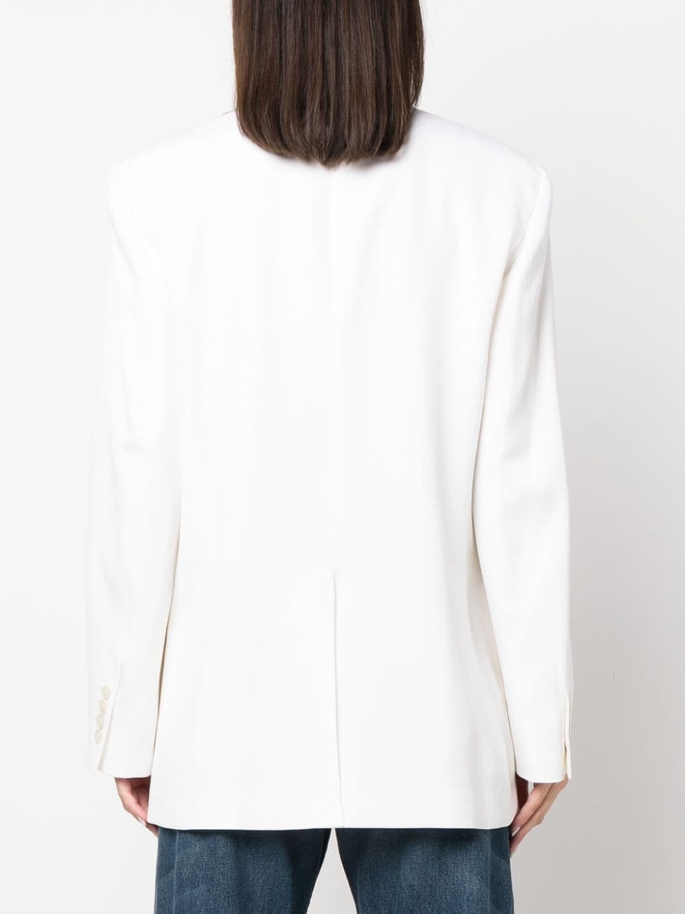 shoulder-pads single-breasted blazer - 4