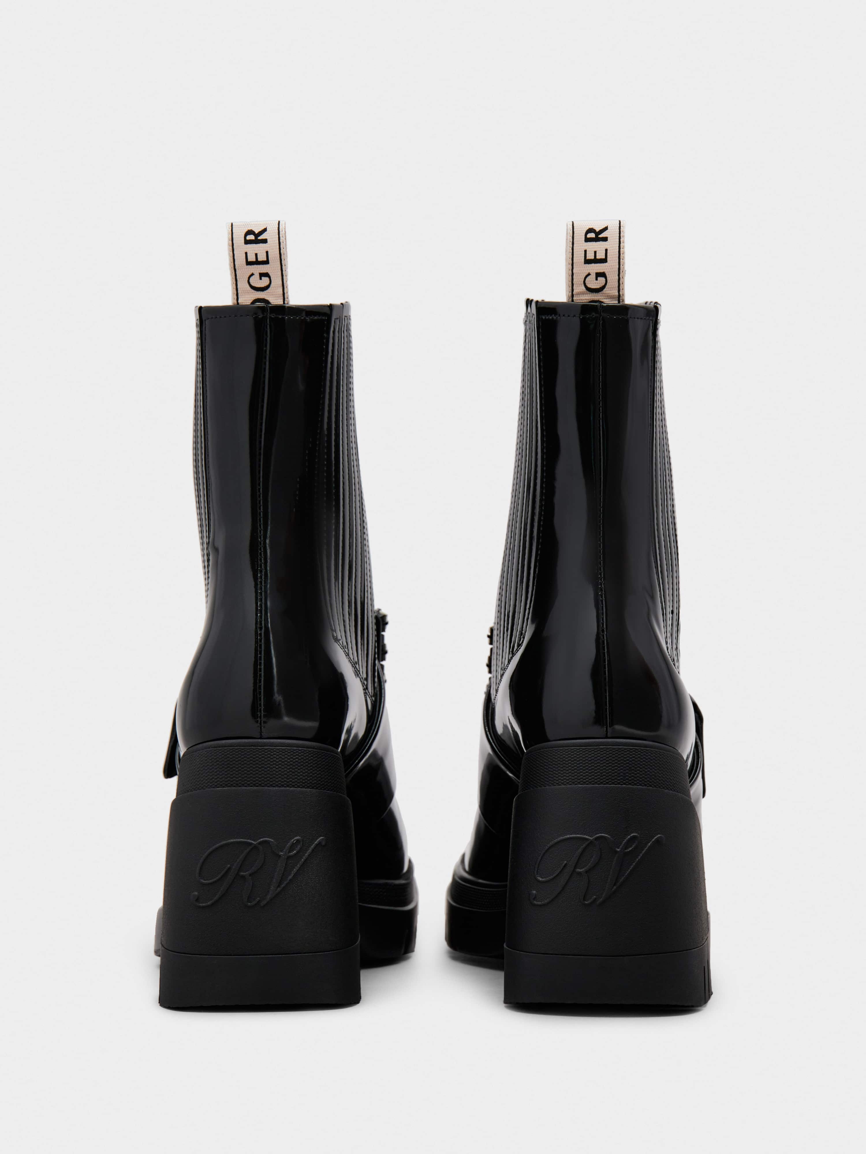 Viv' Rangers Strass Buckle Booties in Patent Leather - 5