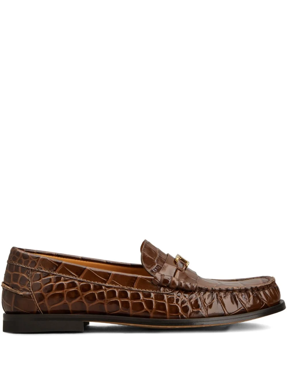 Oval-T leather-embossed loafers - 1