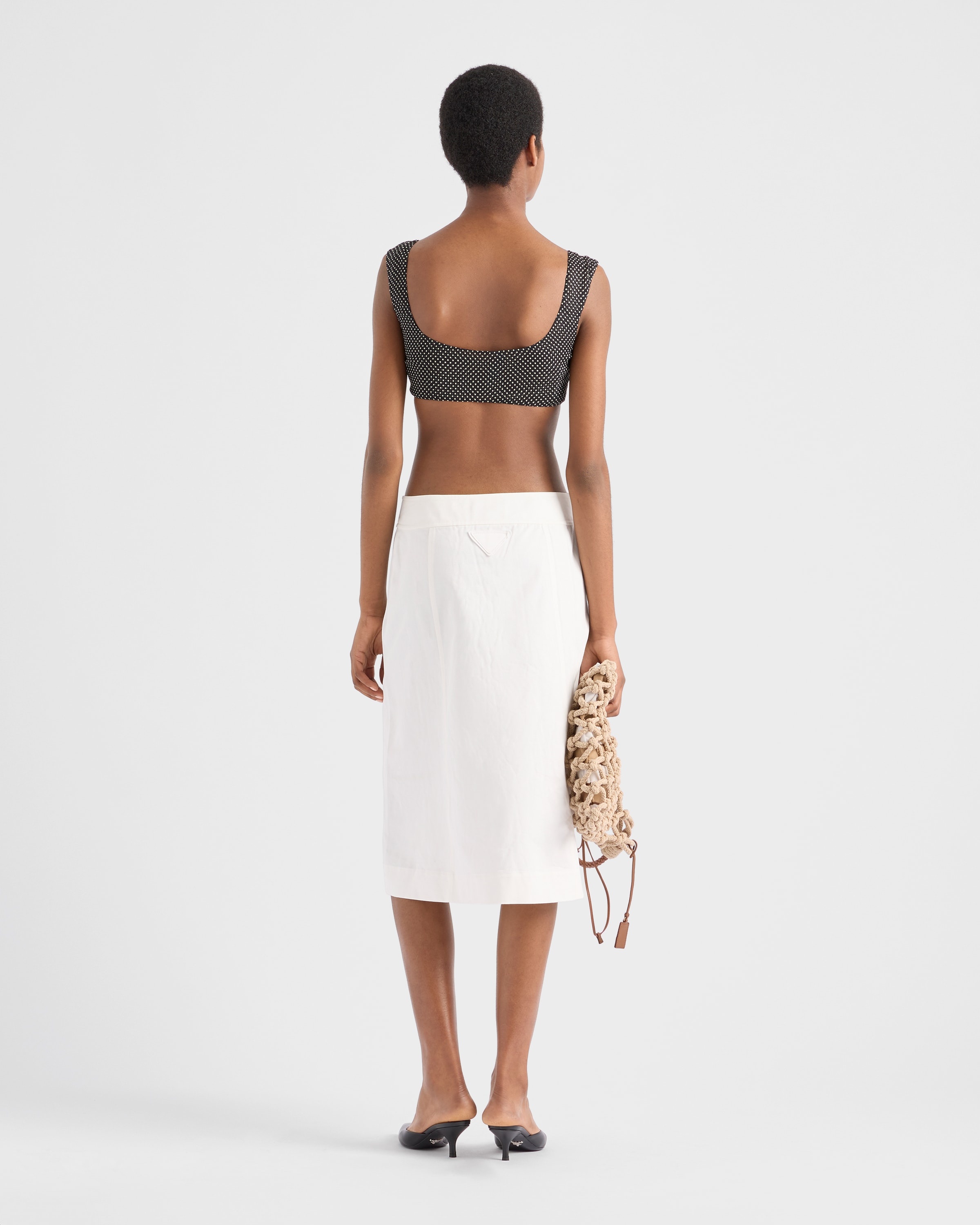 Polka-dot silk chiffon bralette top - 5