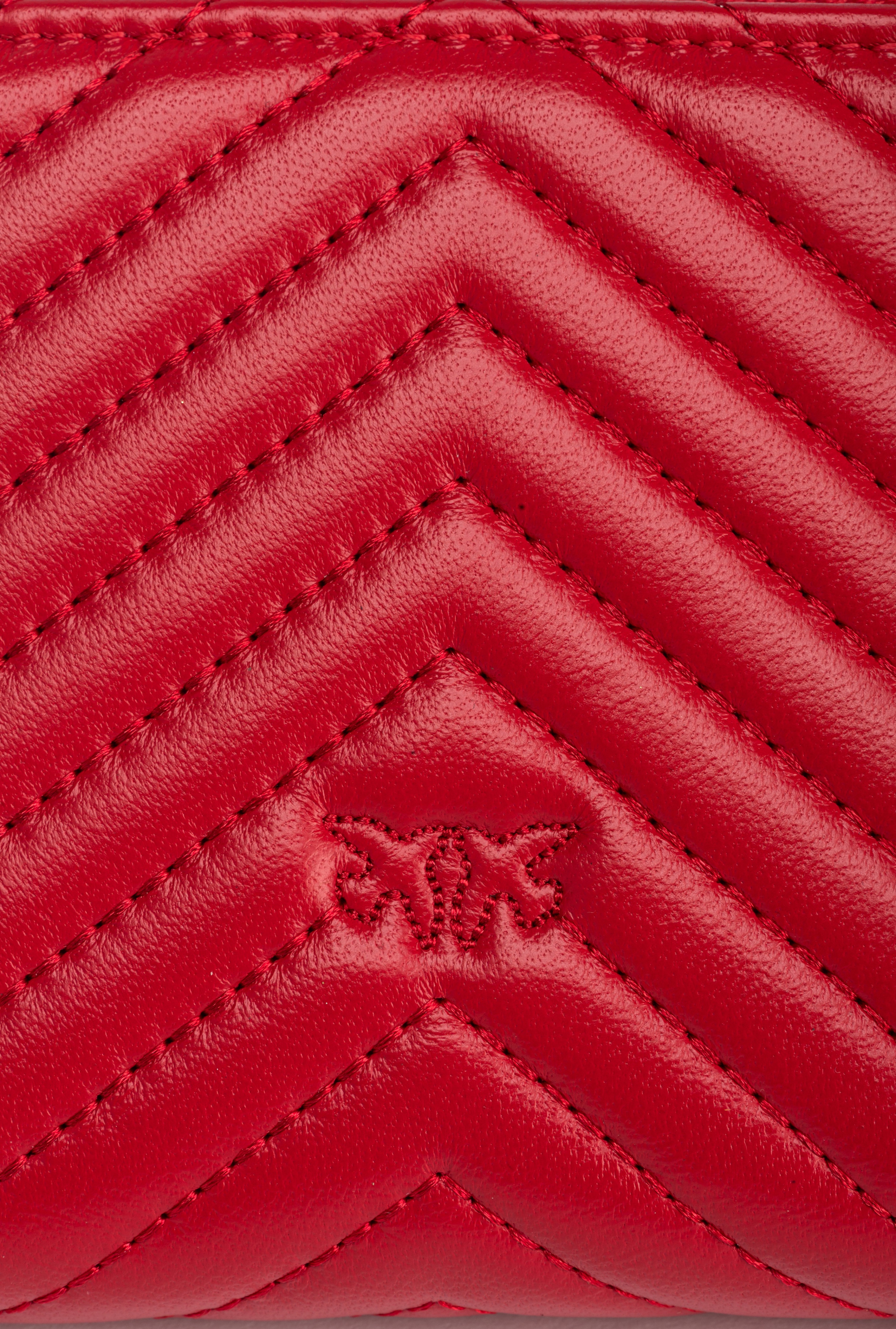 SQUARE QUILTED NAPPA LEATHER ZIP-AROUND PURSE - 6