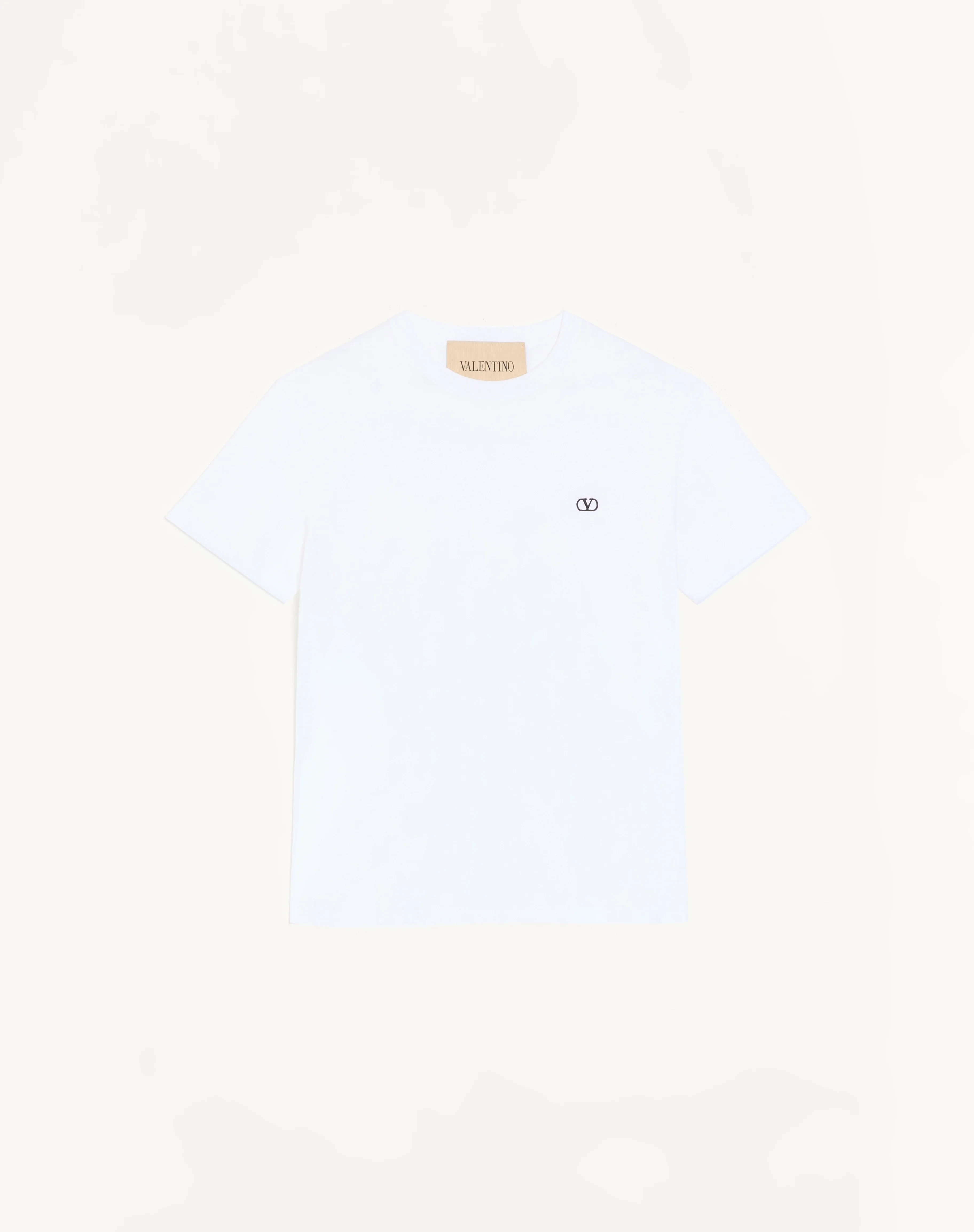 VALENTINO COTTON T-SHIRT WITH VLOGO EMBROIDERY - 1