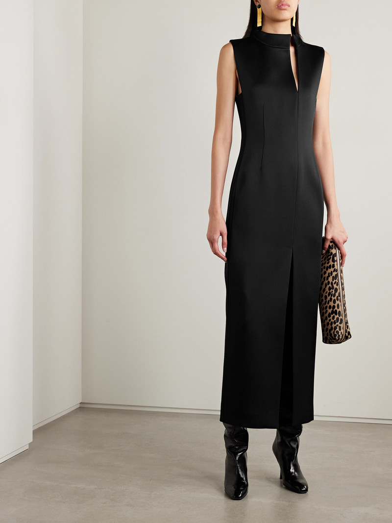 KHAITE Lowen Satin-crepe Midi Dress outlook