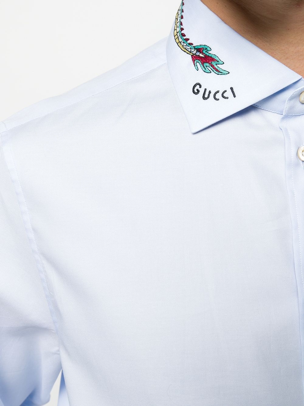 Duke dragon embroidered collar shirt - 5