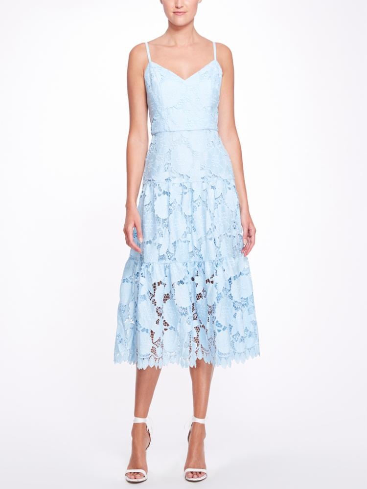 3D FLORAL EYELET DAY DRESS - 1