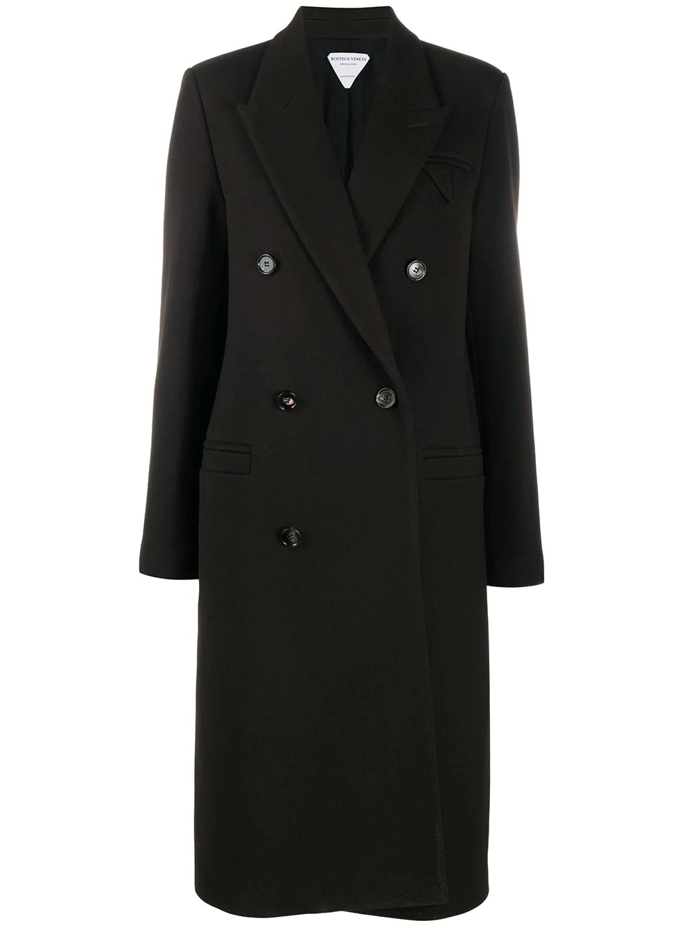 double-breasted mid-length coat - 1