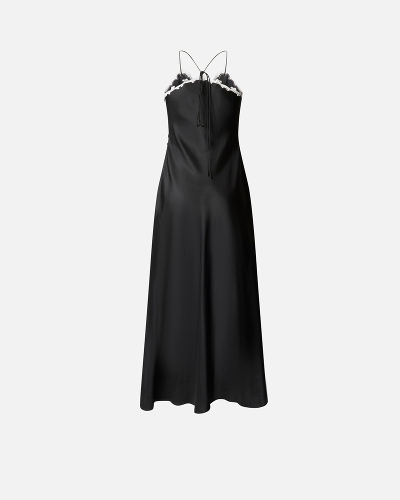 PINKO LONG DRESS WITH SLIT AND LACE INSERTS outlook