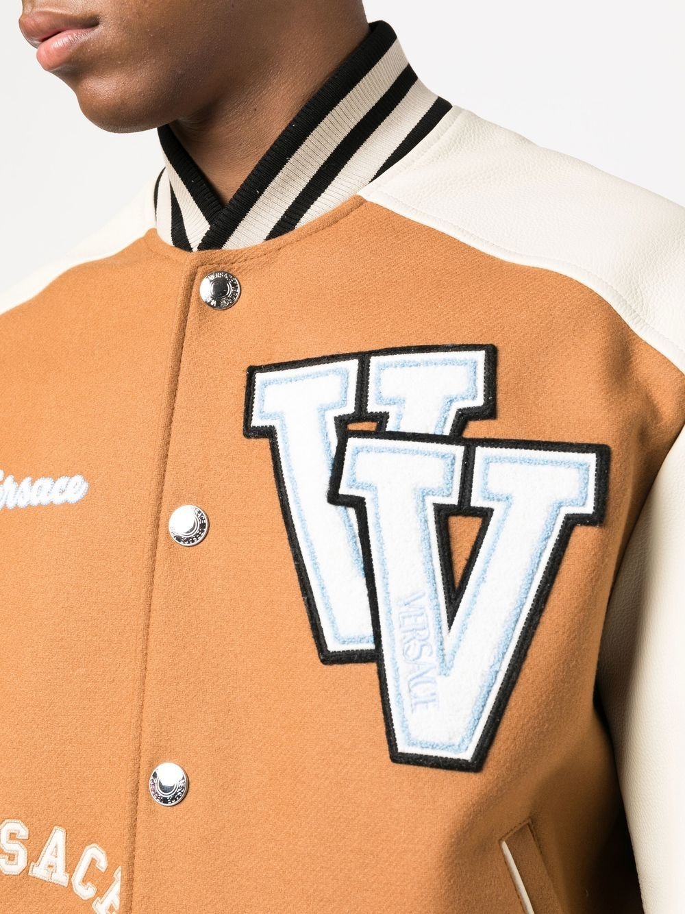 appliqué-logo bomber jacket - 5