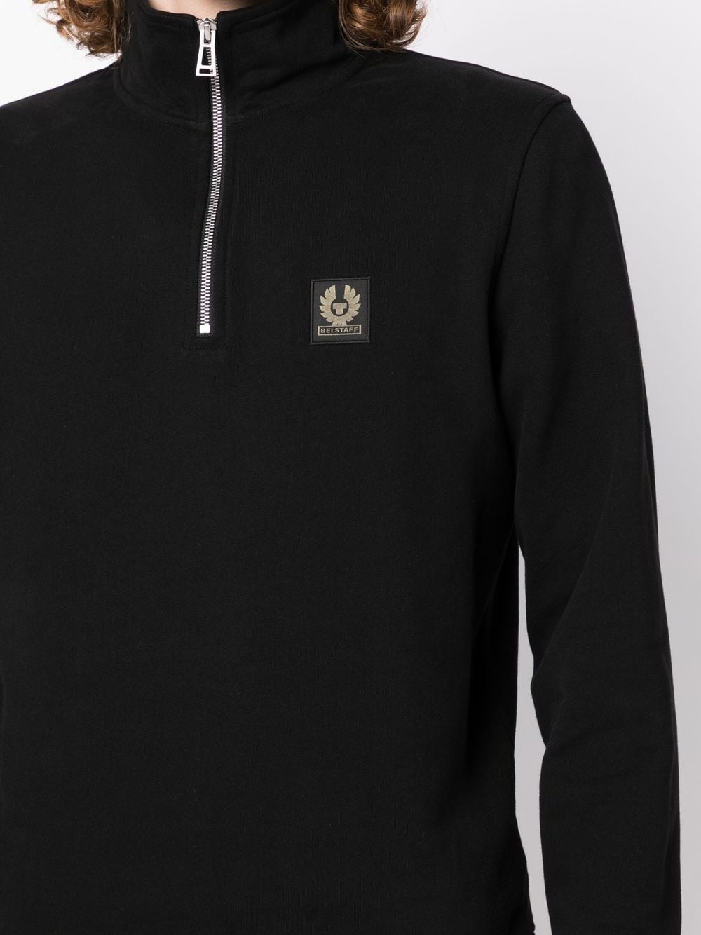 logo-patch stand-collar sweatshirt - 5