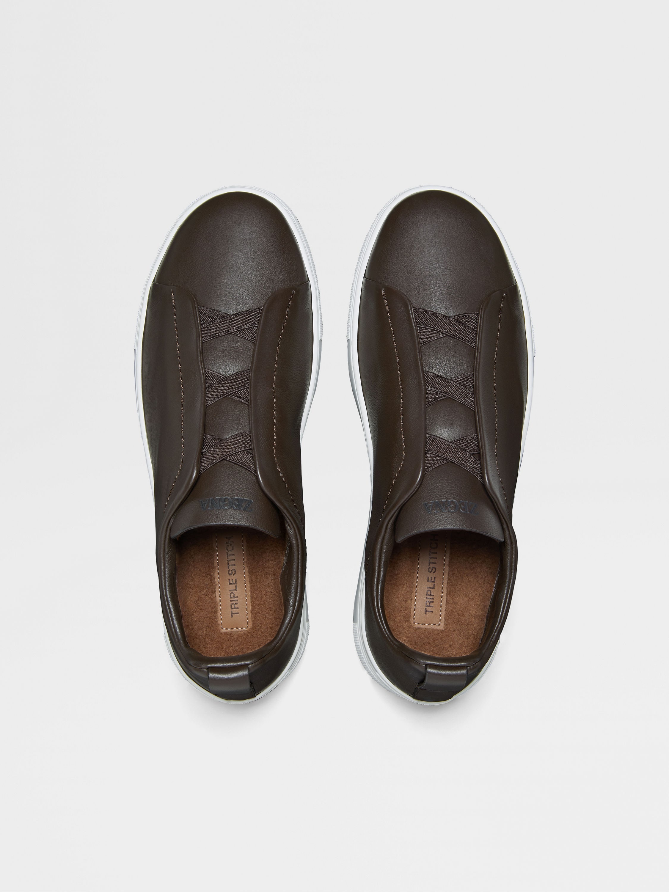 BROWN TRIPLE STITCH™ SECONDSKIN SNEAKERS - 3