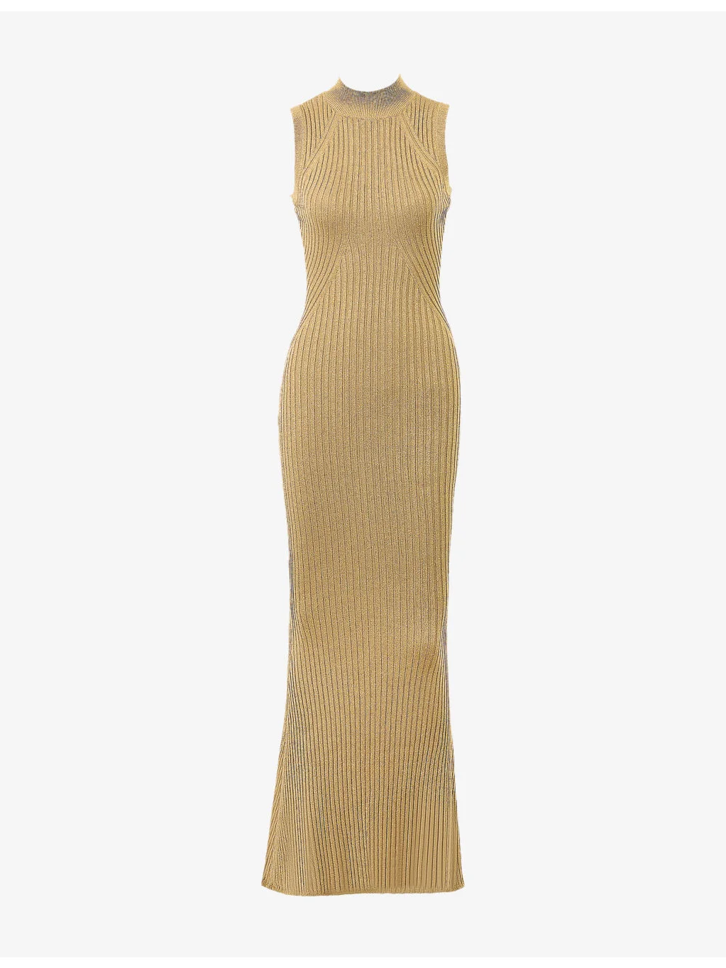 Emmie Ribbed Metallic-Knit Maxi Dress - 1