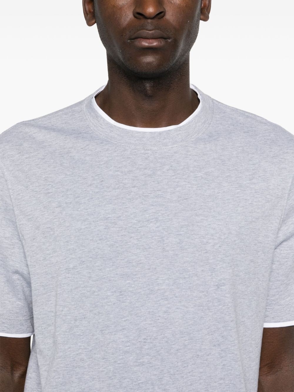 layered cotton T-shirt - 5