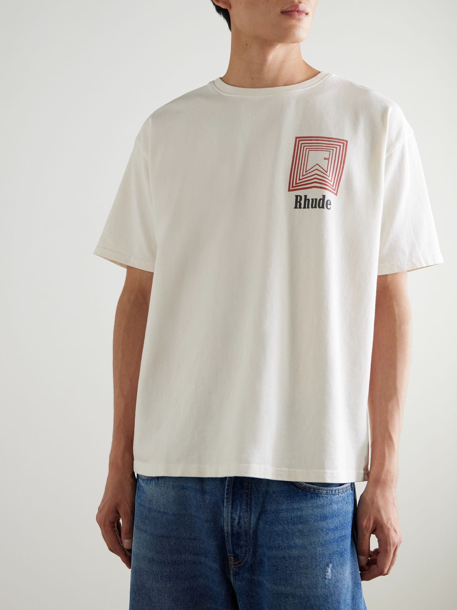 Logo-Print Cotton-Jersey T-Shirt White - 3