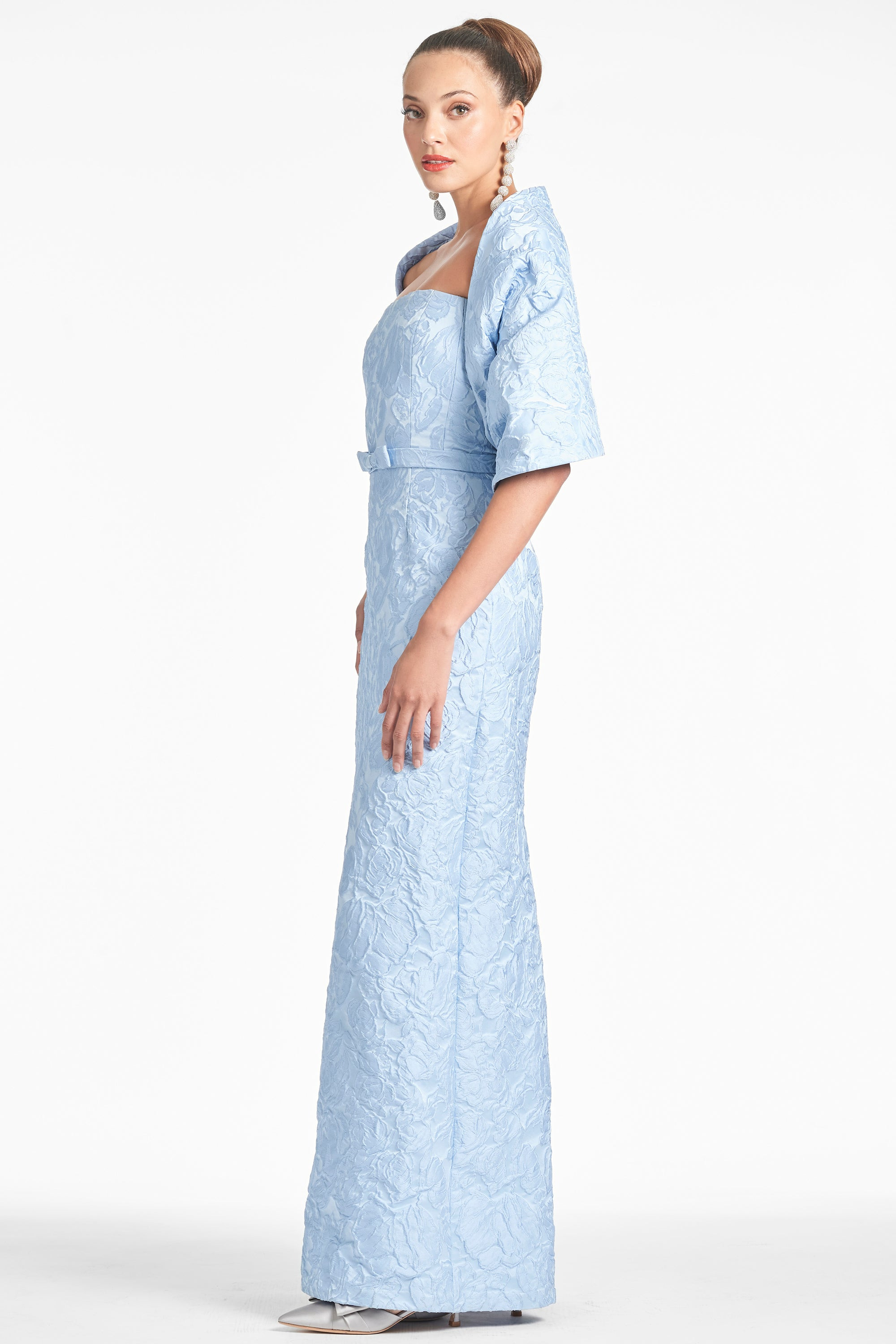 THE HUG SHAWL - ICE BLUE JACQUARD CLOQUE - 2