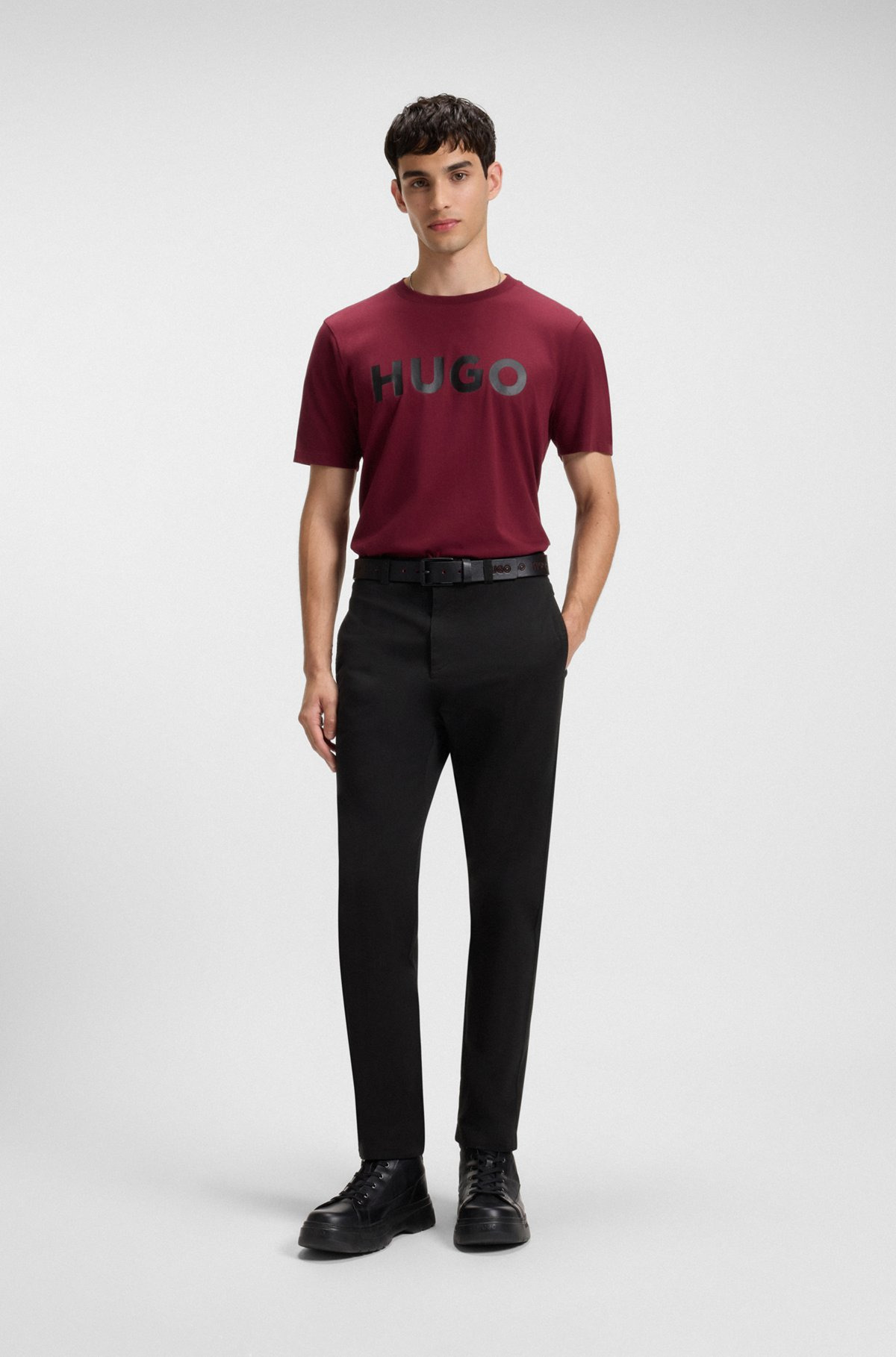 SLIM-FIT TROUSERS IN STRETCH-COTTON GABARDINE - 3