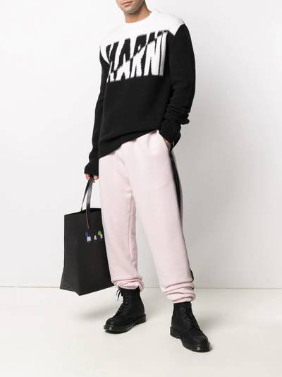 Marni logo knitted two-tone jumper outlook