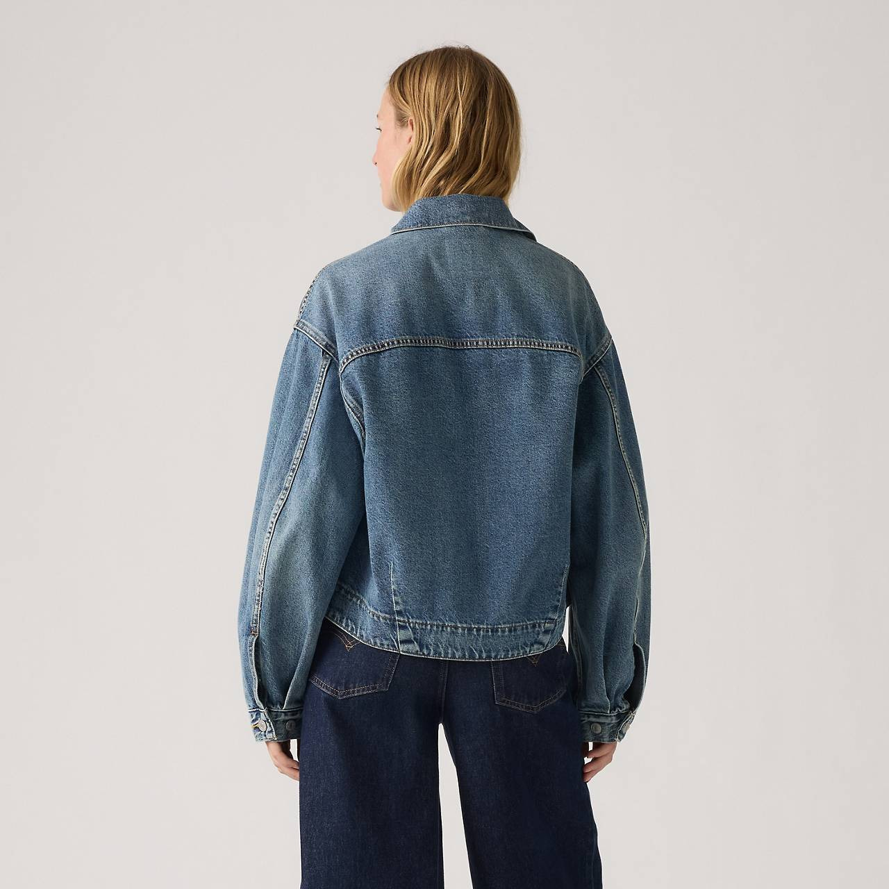 BALLOON SLEEVE TRUCKER JACKET - 4