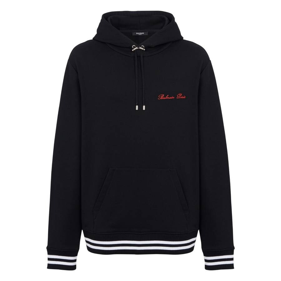 Balmain Signature-Embroidered Cotton Hoodie - 5