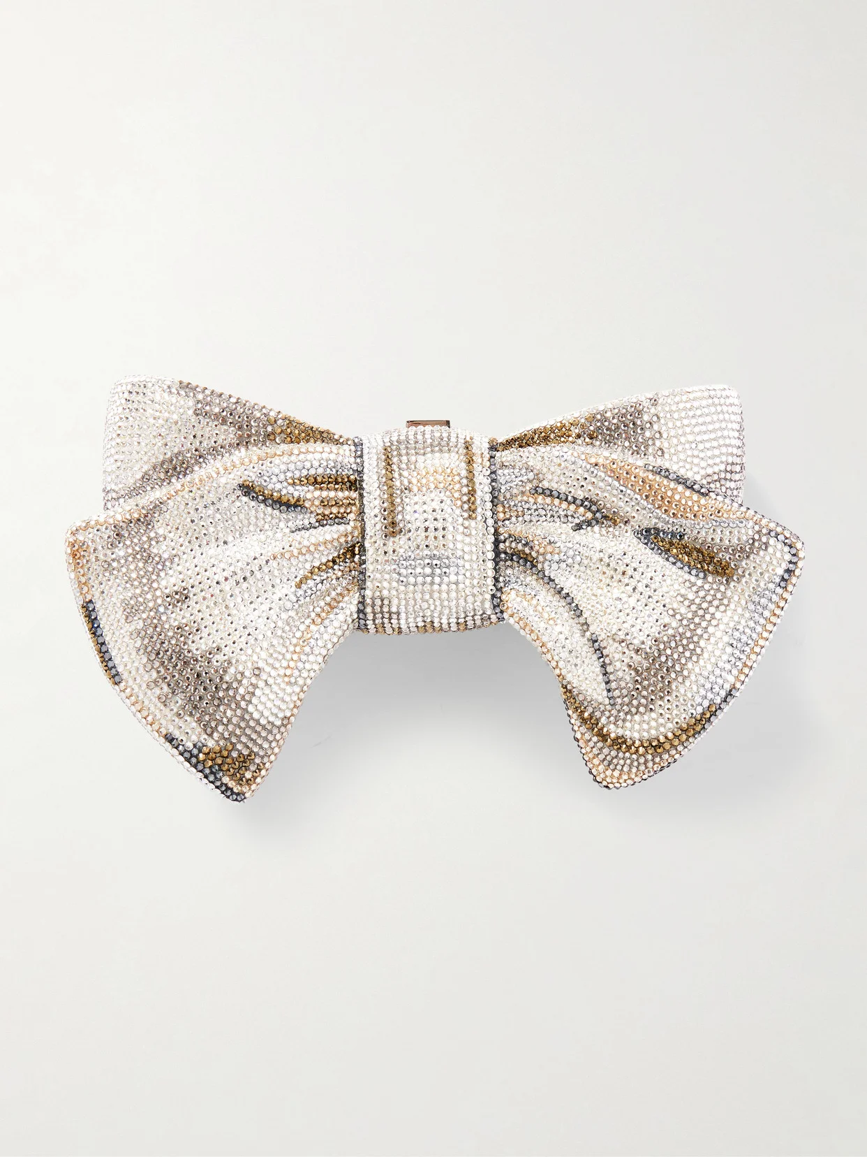 Bow Just For You Crystal-embellished Silver-tone Clutch - 1