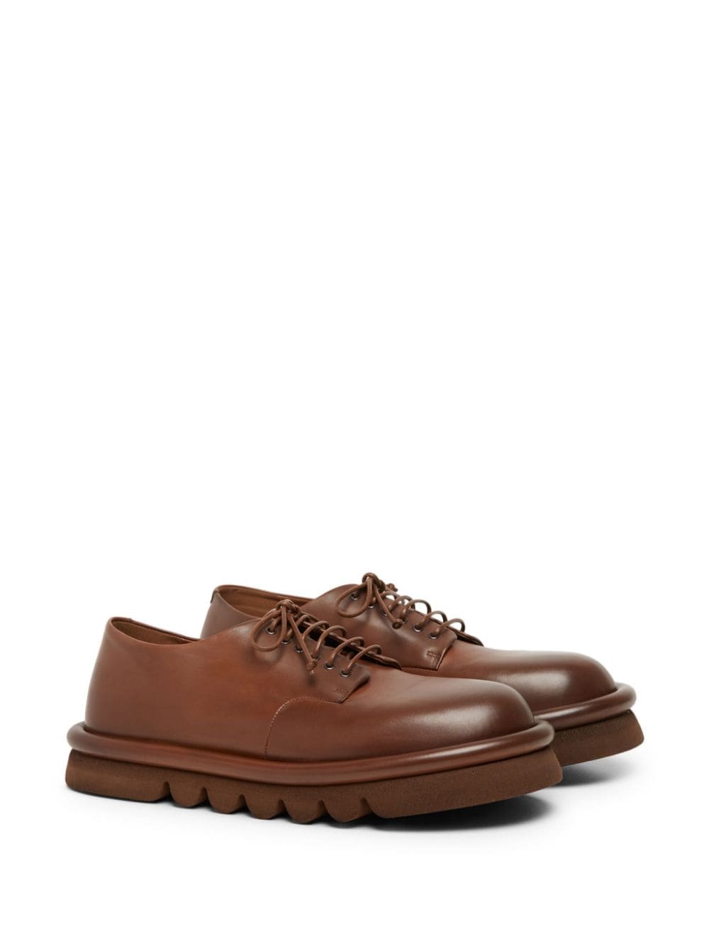 chunky sole leather derby shoes - 2