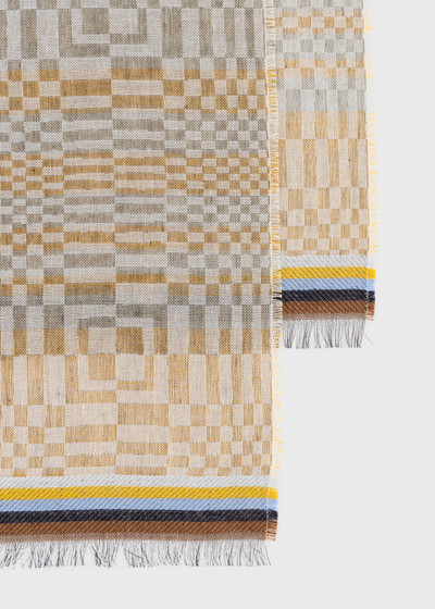 Paul Smith Beige 'Optical' Cotton-Blend Scarf outlook