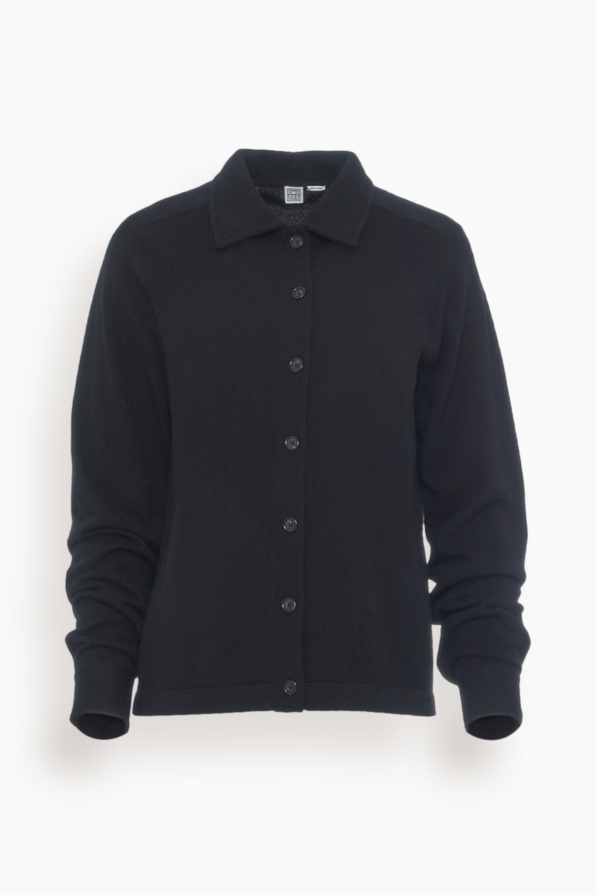Raglan Sleeve Cashmere Shirt in Black - 1