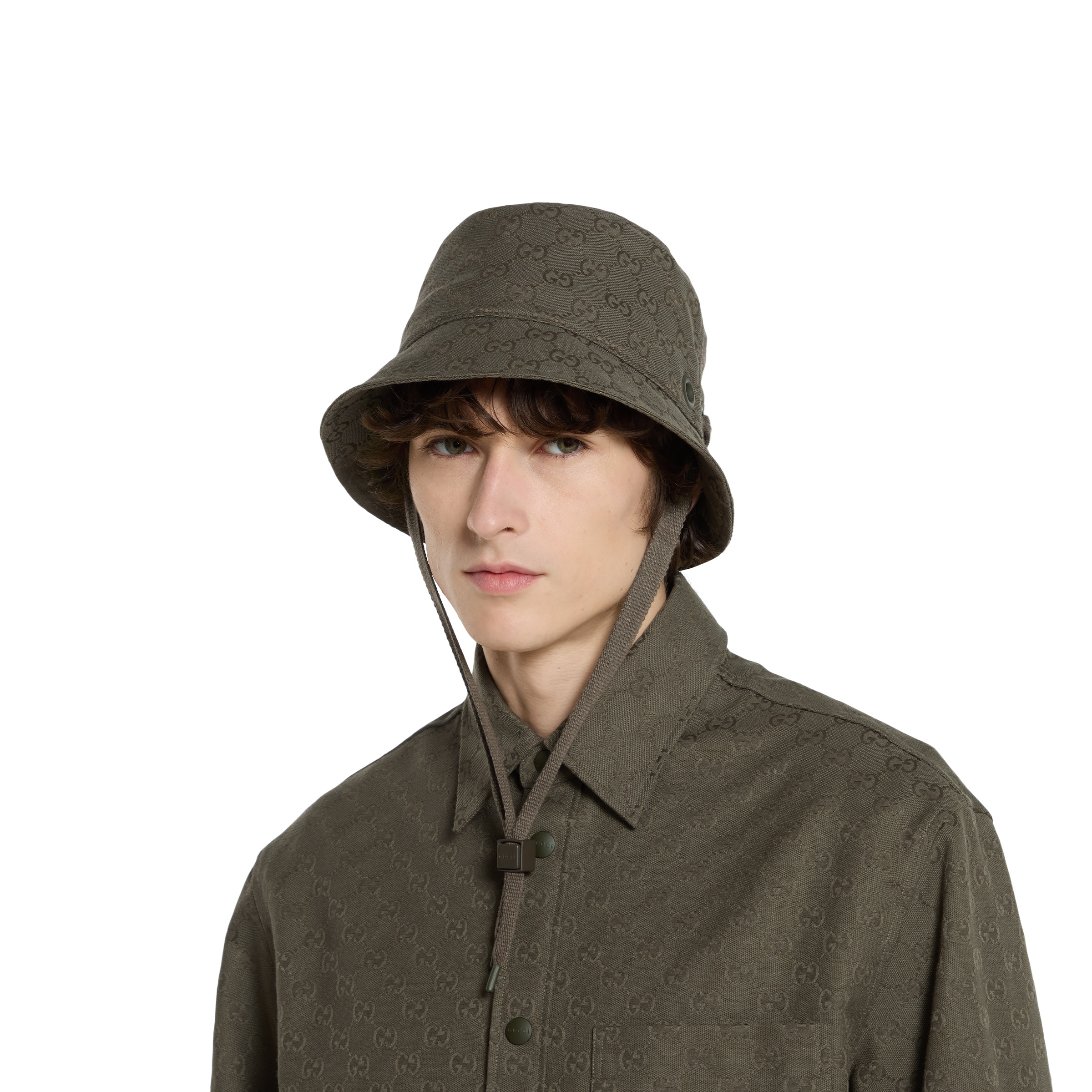 GG canvas bucket hat with tie - 3