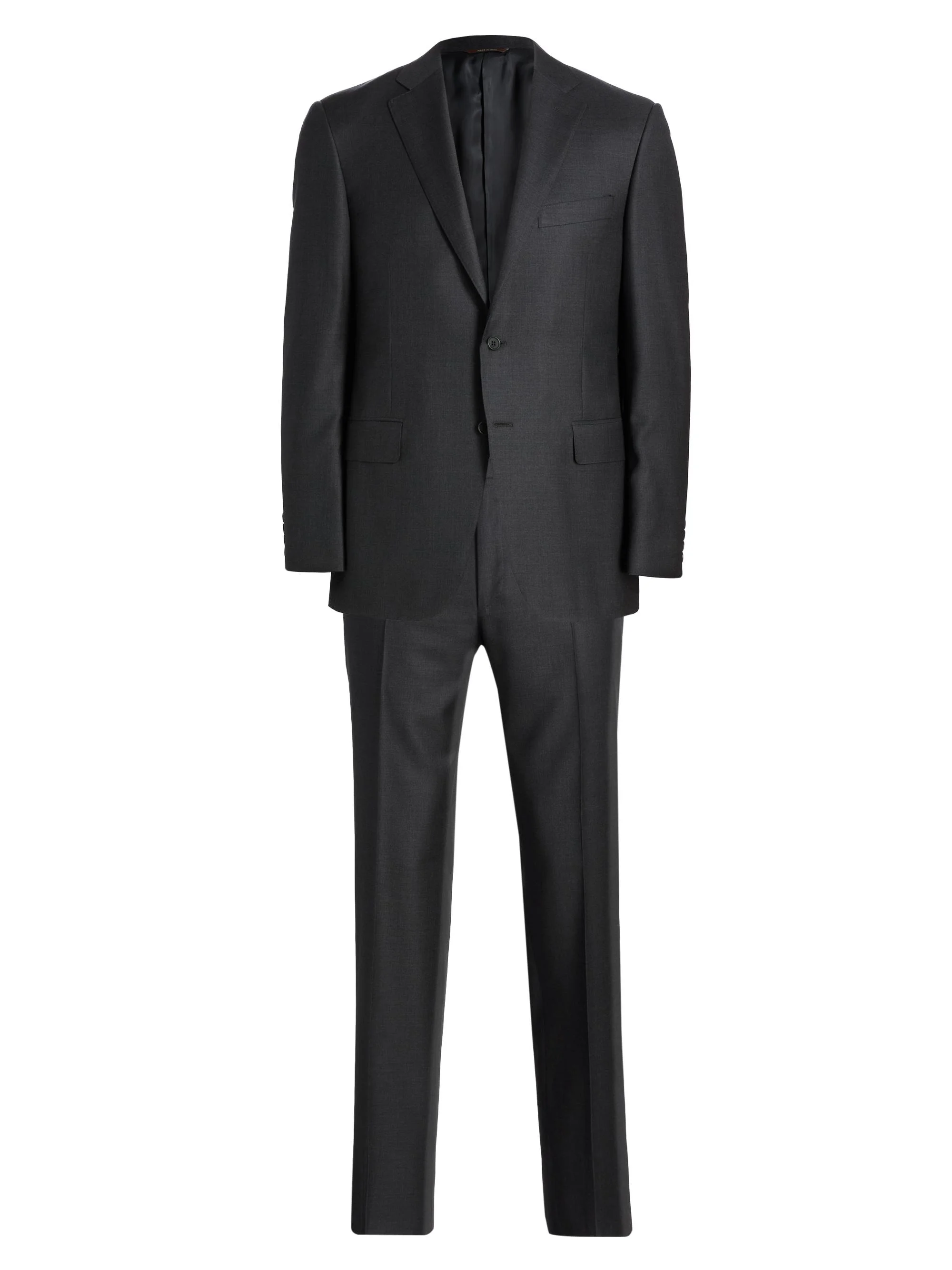Men's Wool Single-Breasted Suit - Charcoal - 1