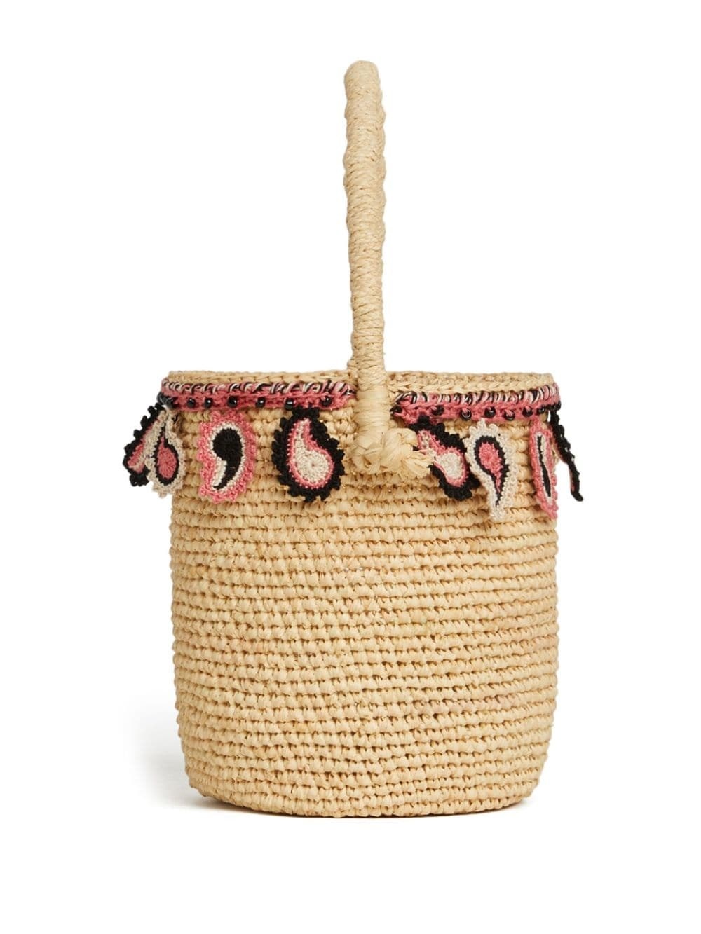 Paisley raffia bucket bag - 3