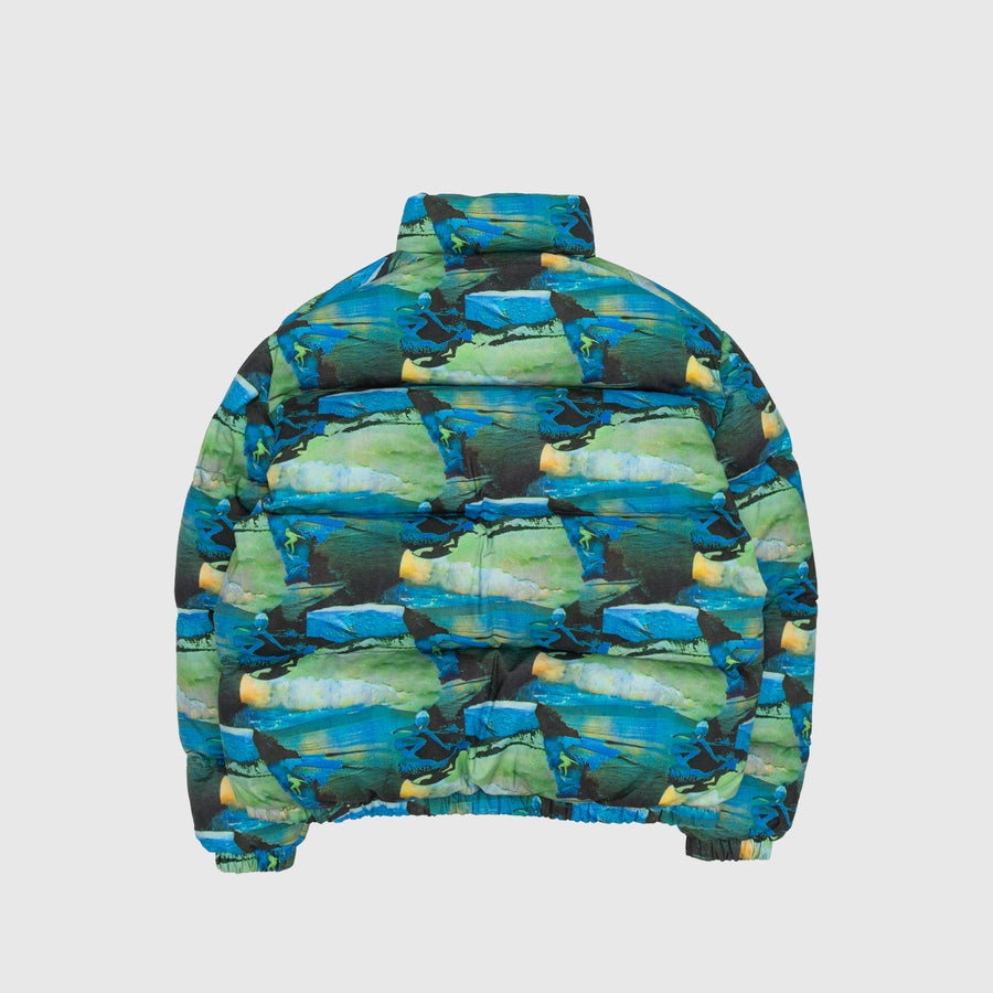 QUILTED GREEN SUNSHINE PUFFER JACKET - 8