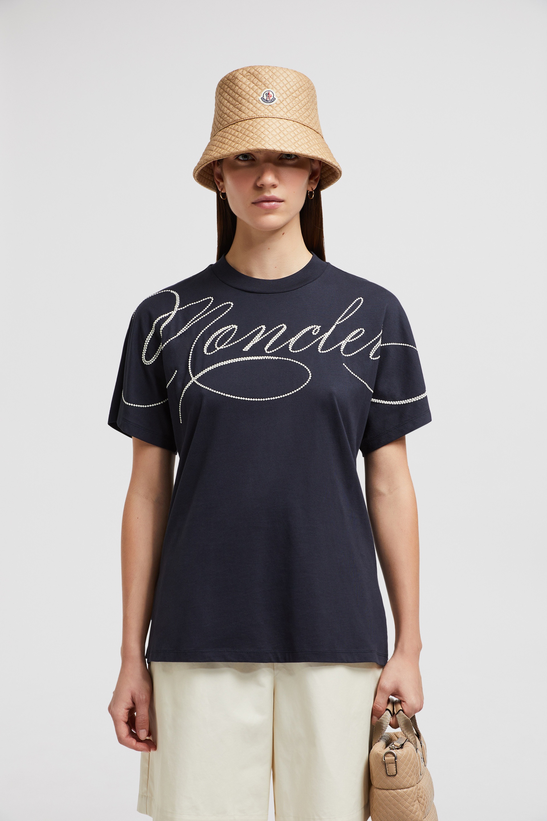 Embroidered Cursive Logo Cotton T-Shirt - 2