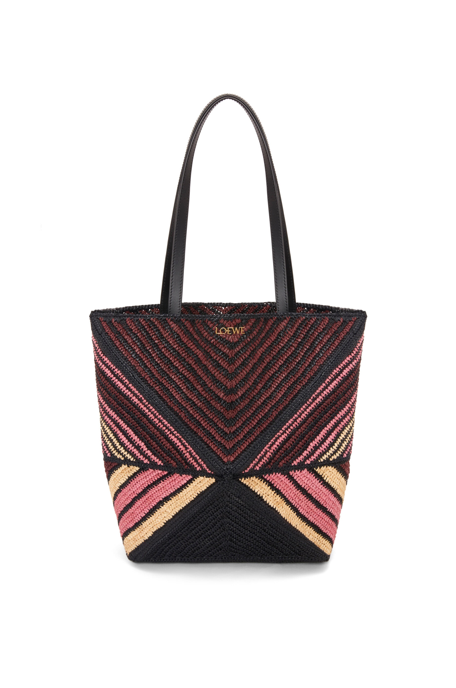 Puzzle Fold Tote in raffia - 1