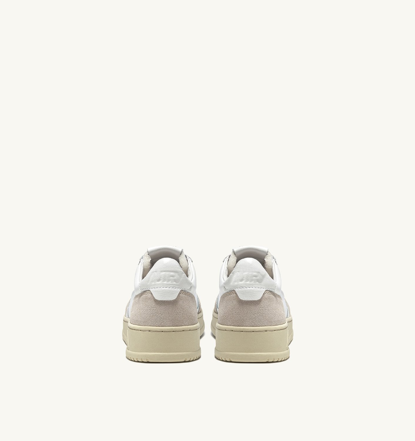 MEDALIST LOW SNEAKERS IN WHITE LEATHER AND BEIGE SUEDE - 3