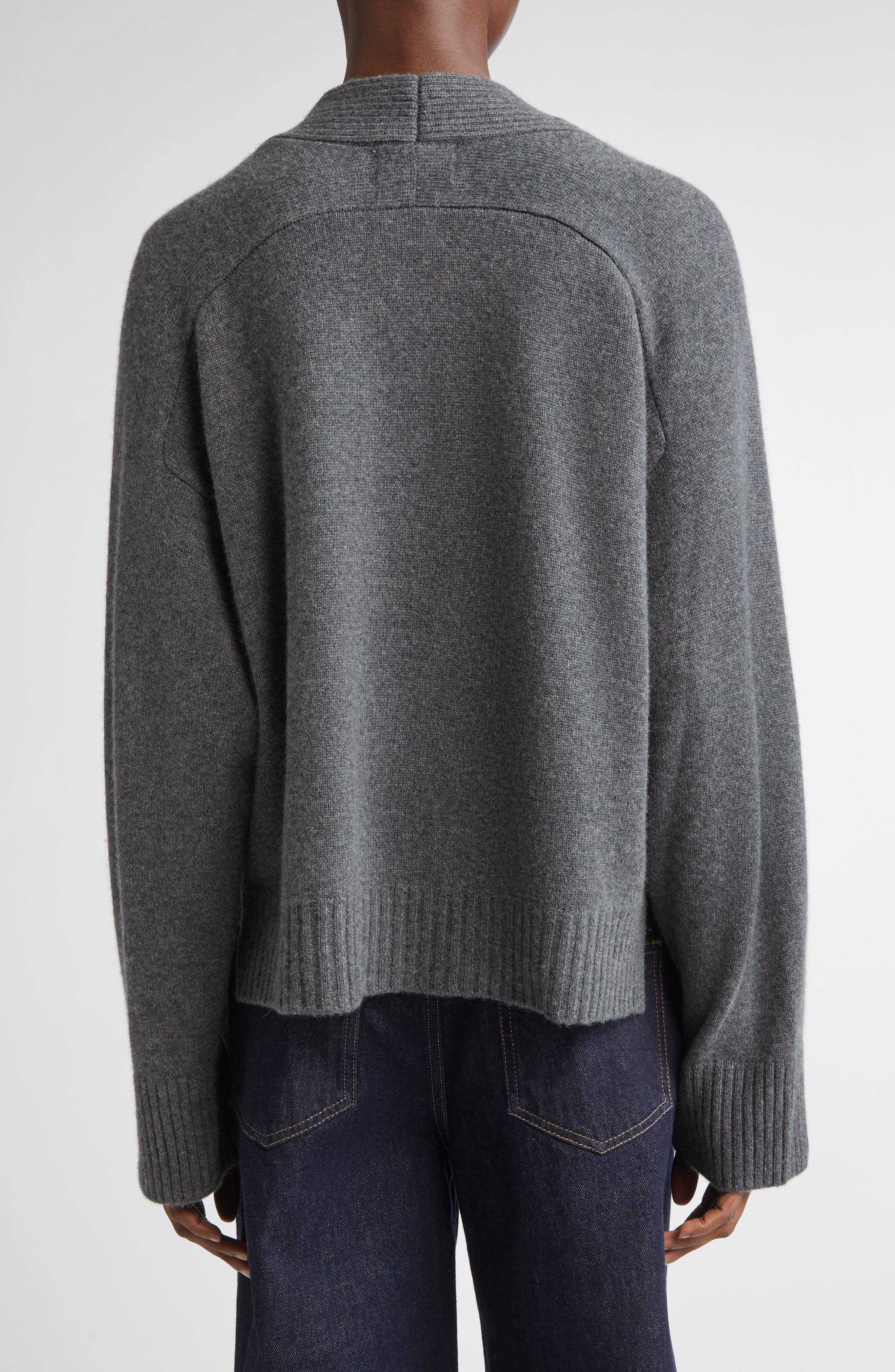 LOULOU DE SAISON Kaia Cashmere V-neck Cardigan in Anthracite Melange at Nordstrom - 2
