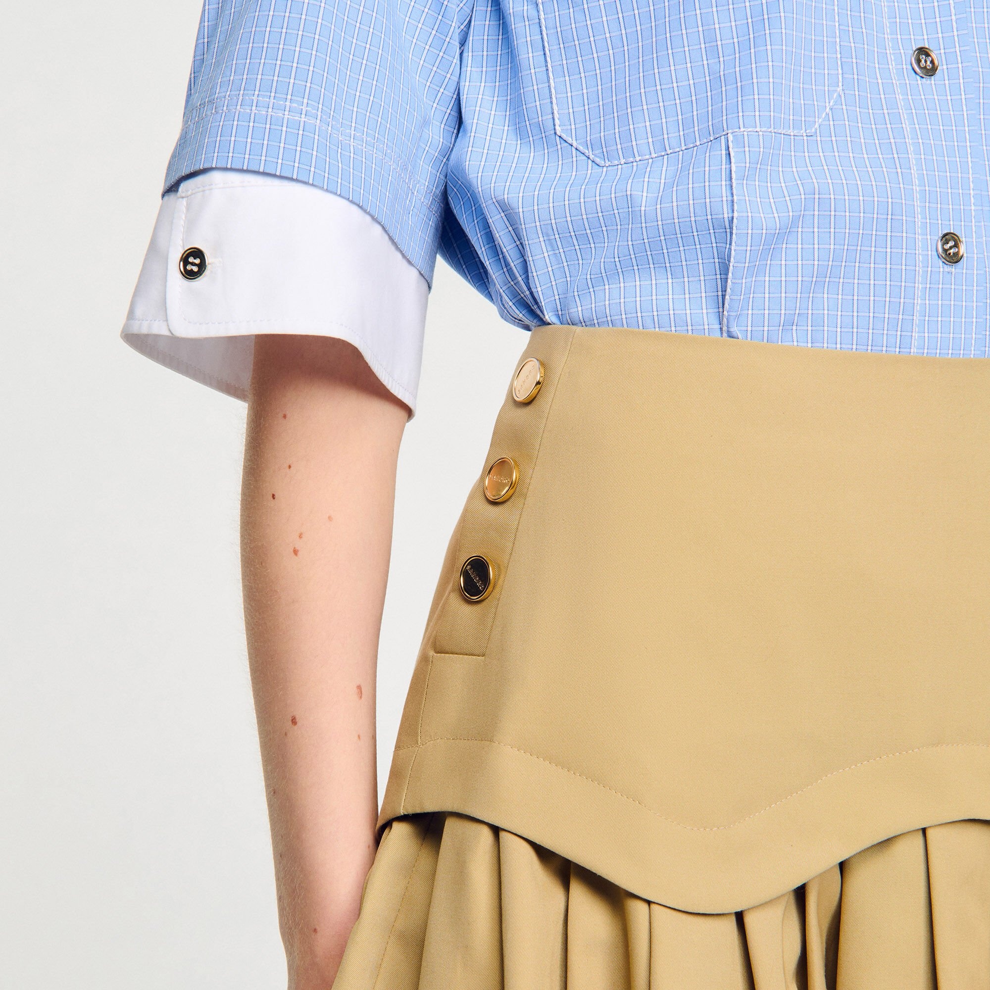 MINI FLARED PLEATED SKIRT - 3