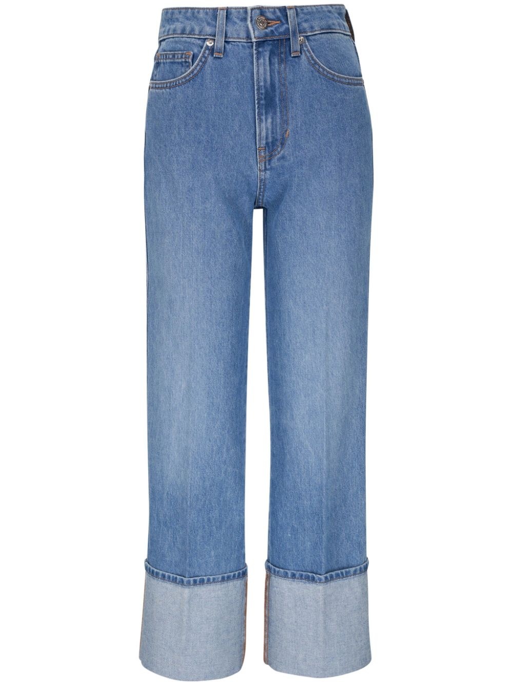 turn-up cuff straight-leg jeans - 1