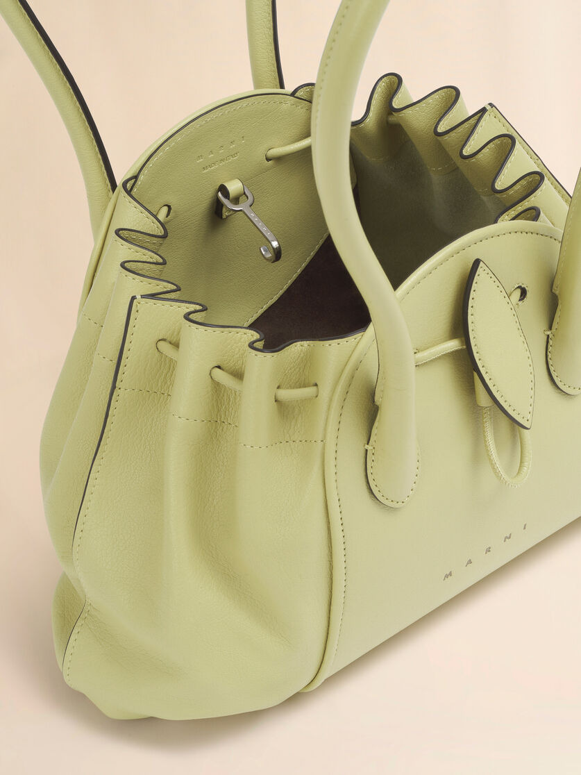 YELLOW LEATHER TULIPEA SHOULDER SHOPPER - 4