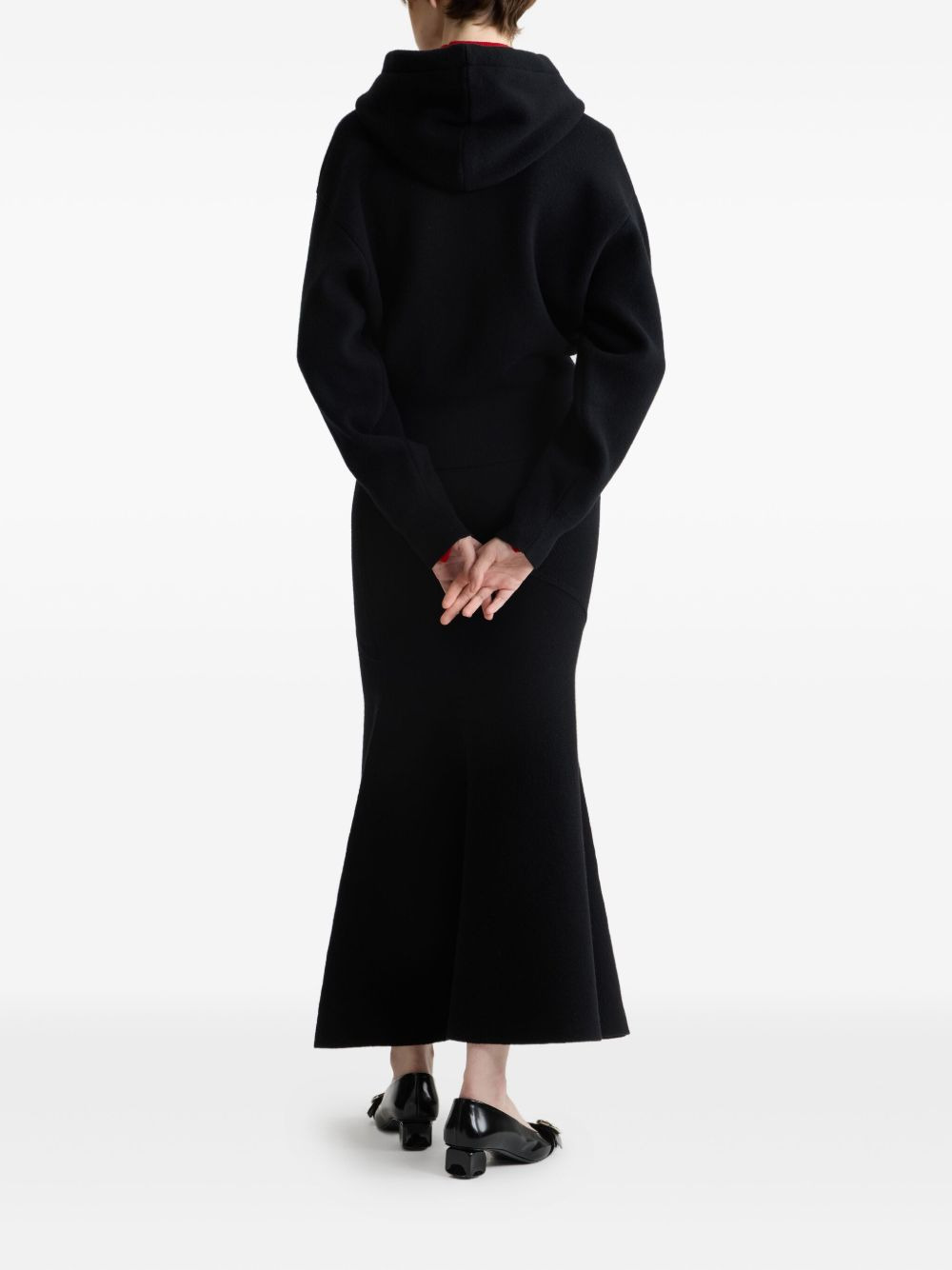 fishtail wool maxi skirt - 3